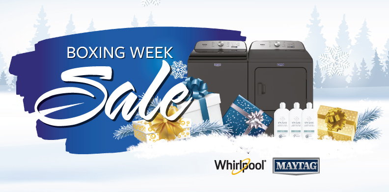 WHIRLPOOL AND MAYTAG LAUNDRY BOXING WEEK SALE
